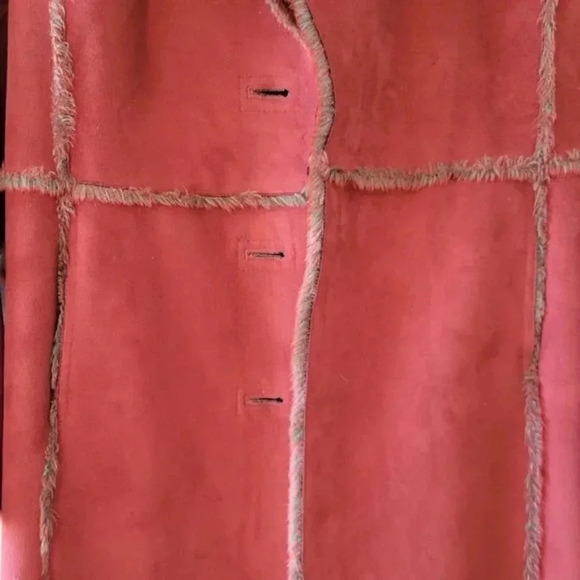 EM Studio London Suede Faux Fur Penny Lane Long Sleeve Belted Fall Winter Coat. - Picture 14 of 15